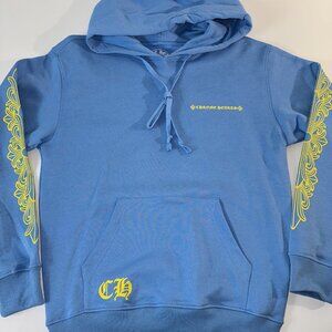 Chrome Hearts Hoodie Men's Size Small Blue/Yellow Sweater NEW